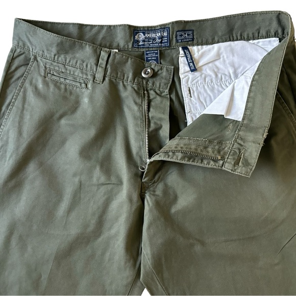 ***FIRM PRICE*** AMERICAN RAG Slim Straight Five Pocket Chinos Olive Green SZ 34 - Picture 3 of 11